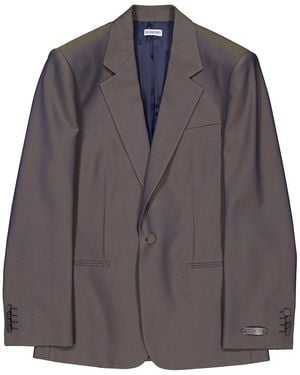 Burberry Iridescent-Effect Wool Blazer, Brand Size 44R (Us - Grey