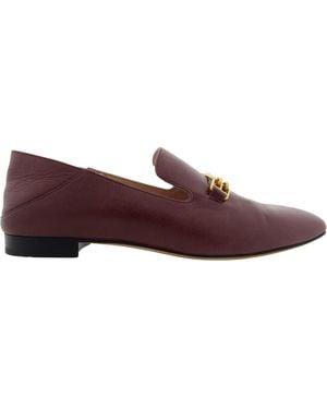 Bally Darcie Leather Slip-On Loafers - Red