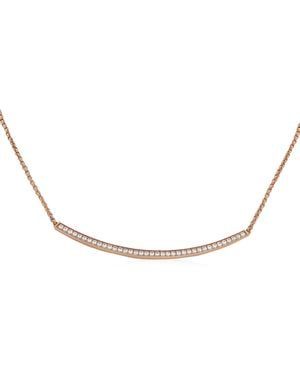 Apm Monaco Rose Dainty Pave Adjustable Necklace - Metallic