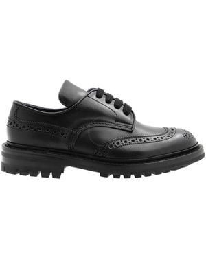 Burberry X Trickers Devon Almond Toe Comfort Derby Shoes, Brand Size 3 (Us - Black