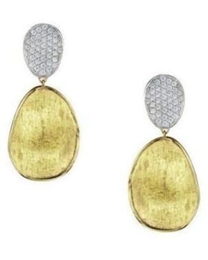 Marco Bicego Lunaria Diamond Pave Small Double Drop Earrings 1 2Ctw - Metallic