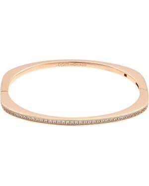 Apm Monaco Rose Alloy Dainty Pave Bangle - Brown