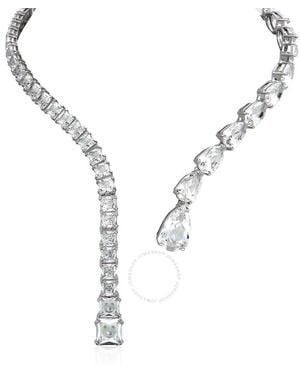 Swarovski Matrix Necklace Open Rhodium Shiny Crystal - Metallic