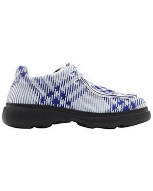 Burberry Creeper Ekd Check Print Derby Shoes, Brand Size 41 (Us - Blue