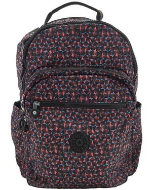 Kipling Happy Squares Printed Backpack - Blue