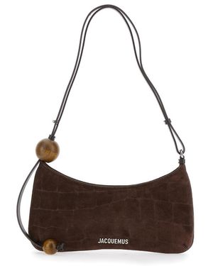 Jacquemus Le Bisou Perle Shoulder Bag With Logo Detail - Brown
