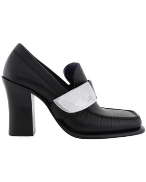 Burberry London Shield Plaque Heel Court Shoes, Brand Size 37 (Us - Black