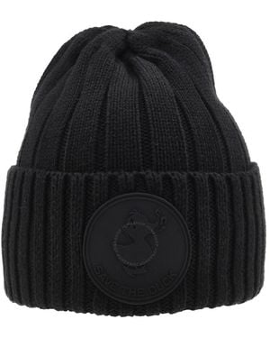Save The Duck Logo-Patch Knitted Cotton Beanie - Black