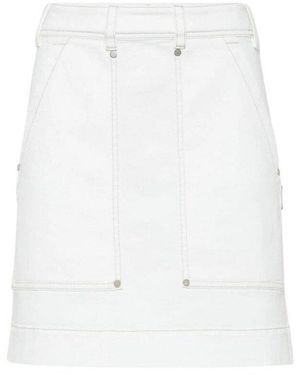 Brunello Cucinelli Cotton Straight Skirt, Brand Size 42 (Us - White
