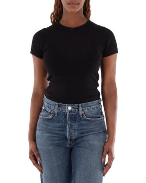 Agolde Ladies Arlo Rib Pocket Tee - Black