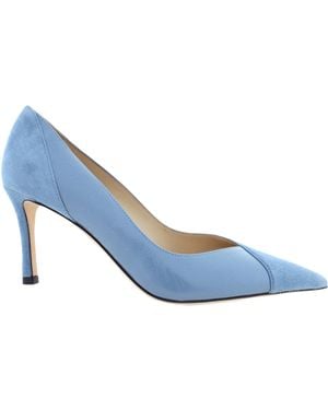 Jimmy Choo Cass 75 Mixed Leather Court Shoes - Blue