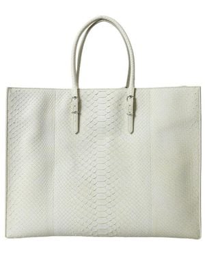 Balenciaga Exotic Skin Leather Shopping Tote Papier Bag Pythonskin - Natural