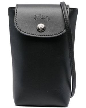 Longchamp Le Pliage Xtra Phone Case With Leather Lace - Black
