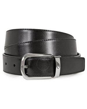 Montblanc Casual Curved Horseshoe Reversibe Belt 114412 - Black