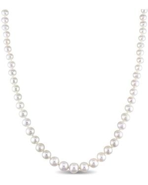 Amour 4-8Mm Freshwater Pearl Strand Graduated Necklace With 14K Clasp - Metallic