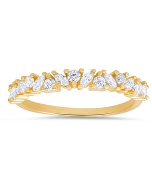 Kylie Harper 14K Over Marquise-Cut Cz Band Ring - Metallic