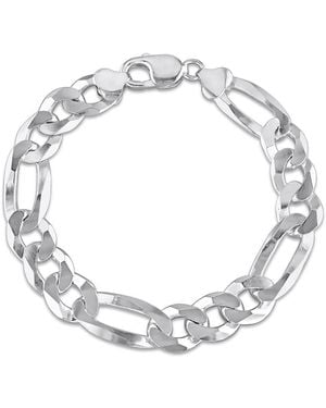 Amour 12.3Mm Flat Figaro Chain Bracelet - Metallic