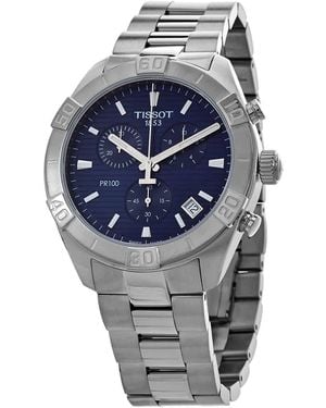 Tissot Pr 100 Chronograph Quartz Blue Dial Watch 00 - Metallic