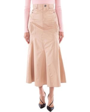 Burberry Cotton Pleated Maxi Skirt, Brand Size 8 Us - Pink