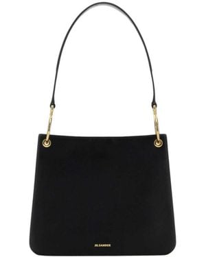 Jil Sander Ovine Leather Shoulder Bag - Black