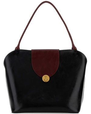 Versace Large Handle Shoulder Calf Leather - Black