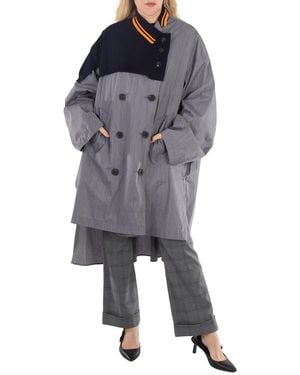 Kolor Ladies Light Taffeta Long Coat, Brand Size 1 - Grey