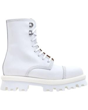 Ferragamo Faraway Chunky Combat Boots - White