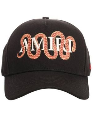 Amiri Snake Logo Embroidered Cotton Cap - Black