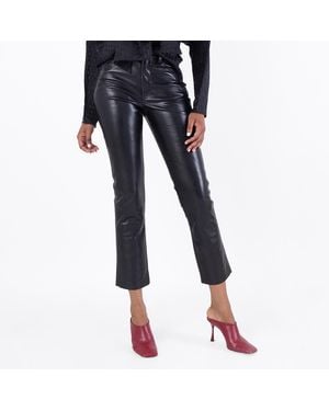 Anine Bing Bruno Faux Leather Pants, Waist - Blue