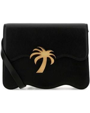 Palm Angels Leather Palm Beach Crossbody Bag - Black