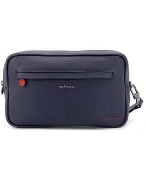 Kiton Leather Clutch - Blue