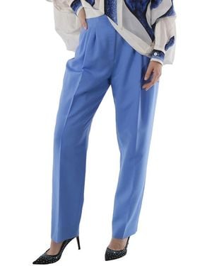 Burberry Vivid Cobalt Mohair Wool Pleated Trousers, Brand Size 6 (Us - Blue