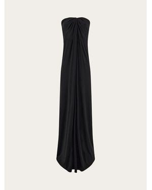 Ferragamo Draped Strapless Dress, Brand Size 44 (Us - Black