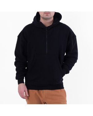 Saint Laurent Half-Zip Hoodie - Blue