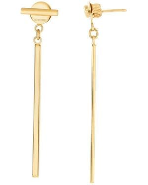 Kylie Harper Ladies 14K Dangling Bar Stud Earrings - Metallic