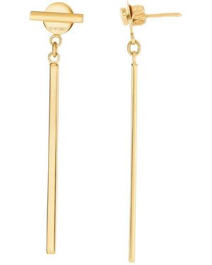 Kylie Harper Ladies 14K Dangling Bar Stud Earrings - Metallic