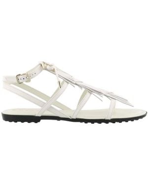 Tod's Tod's Fringed Sandals - White