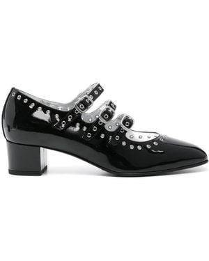 CAREL PARIS Ladies Patent Eyelet Leather Mary Jane - Black