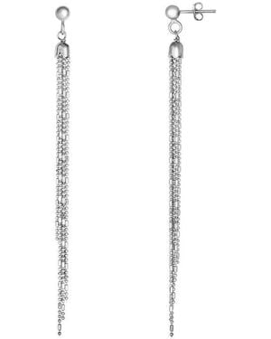 Tresorra Sterling Bead & Bar Chain Earrings - White