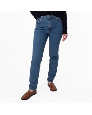 Burberry High Waisted Slim-Fit Denim Jeans, Waist - Blue