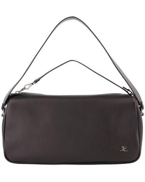 Courreges Leather Shoulder Bag - Black