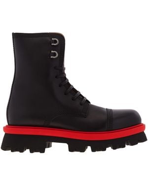 Ferragamo Faraway Chunky Combat Boots - Black