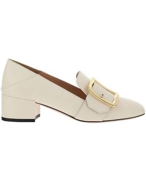 Bally Janelle Buckle Detailed Leather Pumps, Brand Size 35 Us - White