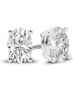 Brilliant Diamond 14K Igi Certified 1.50 Carat Oval Cut Lab Grown Diamond Stud Earrings For Vs Clarity, E-F Colour - Metallic