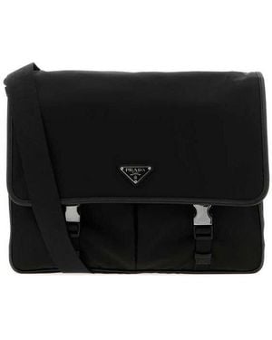 Prada Canvas Shopping Bag Nero Borse A Mano - Black