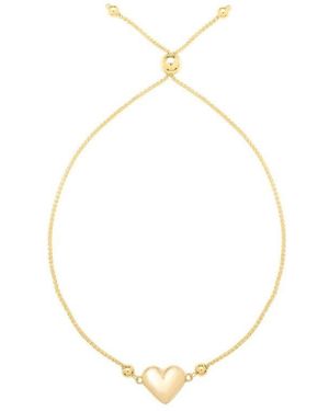 Tresorra 14K Adjustable Heart Bolo Bracelet - Metallic