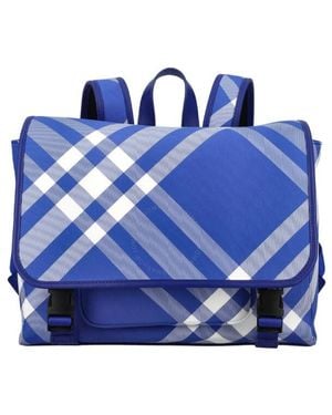 Burberry Checkered Messenger Backpack - Blue