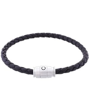 Montblanc Woven Leather Bracelet - Blue
