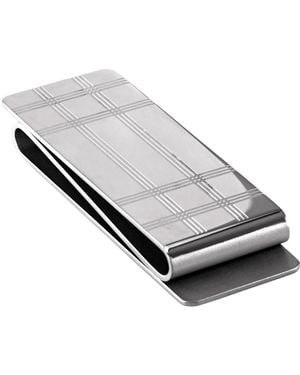 Montblanc Sartorial Stainless Steel Check Pattern Essential Money Clip - Black