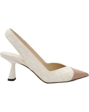 Jimmy Choo Ladies Liya 65 Slingback Pointed Toe Court Shoes - White